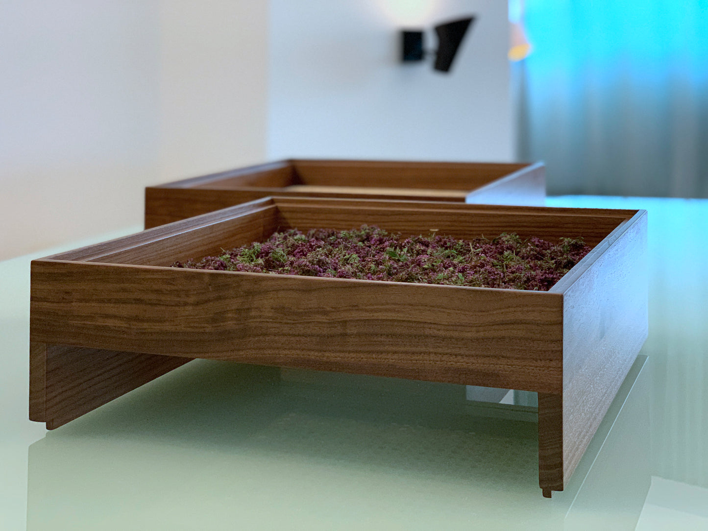 3er Set - Nussbaum - 40 cm x 40 cm