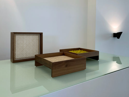 3er Set - Nussbaum - 40 cm x 40 cm